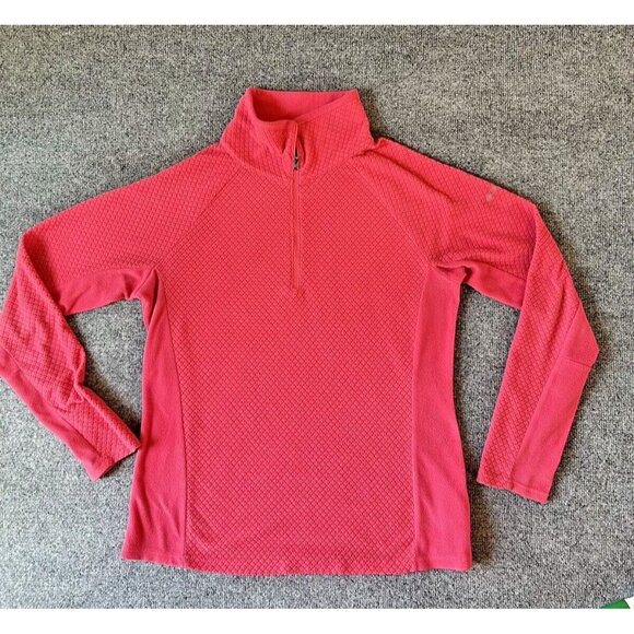 Columbia Sweater Womens Large Long Sleeve 1/4 Zip Pullover Coral Fleece Outdoors - Picture 2 of 8